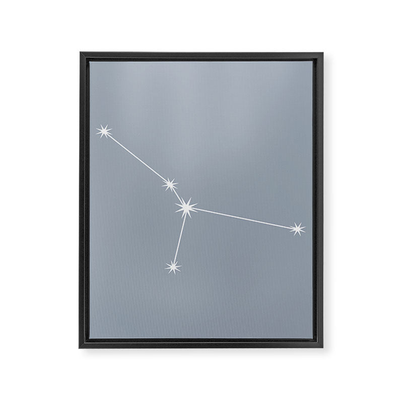 Cancer Zodiac Star Constellation Line Art Blue Grey Framed Canvas Print Gallery Image 8