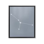 Cancer Zodiac Star Constellation Line Art Blue Grey Framed Canvas Print Gallery Image 8