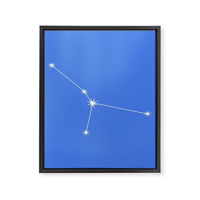 Cancer Zodiac Star Constellation Line Art Bright Blue Framed Canvas Print Gallery Image 8