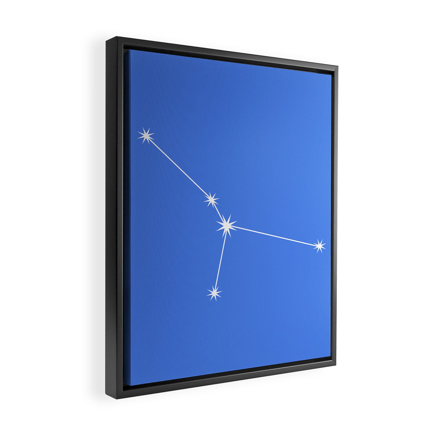 Cancer Zodiac Star Constellation Line Art Bright Blue Framed Canvas Print Gallery Image 2
