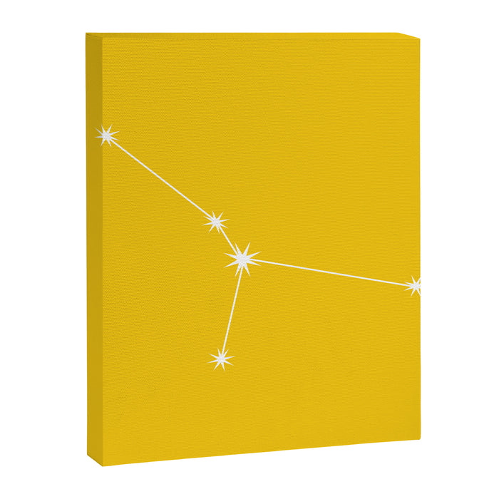 Cancer Zodiac Star Constellation Line Art Bright Yellow Canvas Print Gallery Image 1