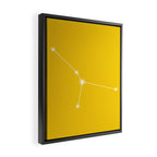 Cancer Zodiac Star Constellation Line Art Bright Yellow Framed Canvas Print Gallery Image 2