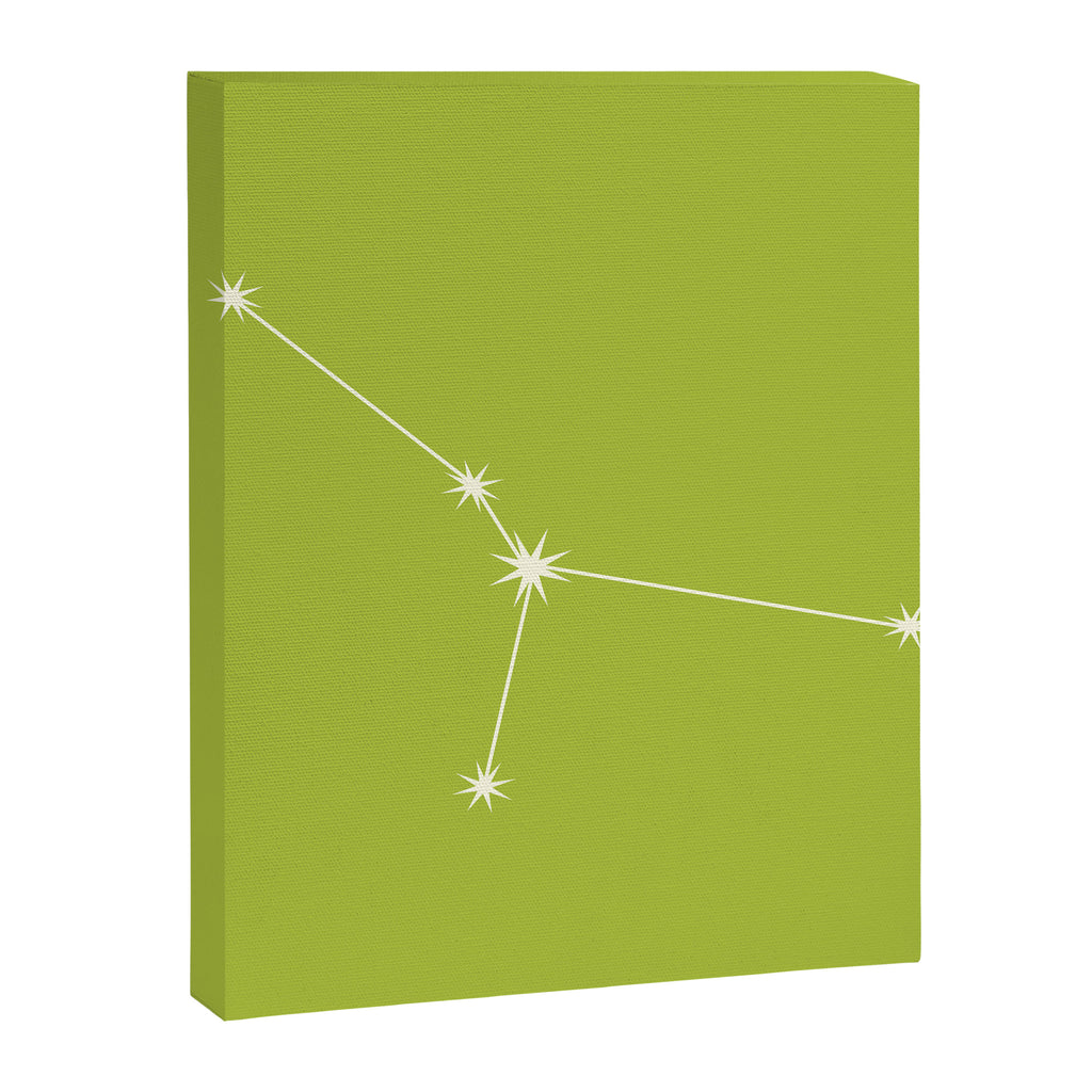 Cancer Zodiac Star Constellation Line Art Chartreuse Green Canvas Print Gallery Image 8