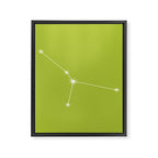 Cancer Zodiac Star Constellation Line Art Chartreuse Green Framed Canvas Print Gallery Image 8
