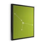Cancer Zodiac Star Constellation Line Art Chartreuse Green Framed Canvas Print Gallery Image 2