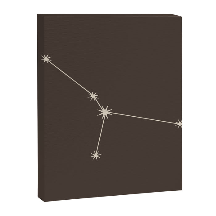 Cancer Zodiac Star Constellation Line Art Coffee Brown Canvas Print Gallery Image 1