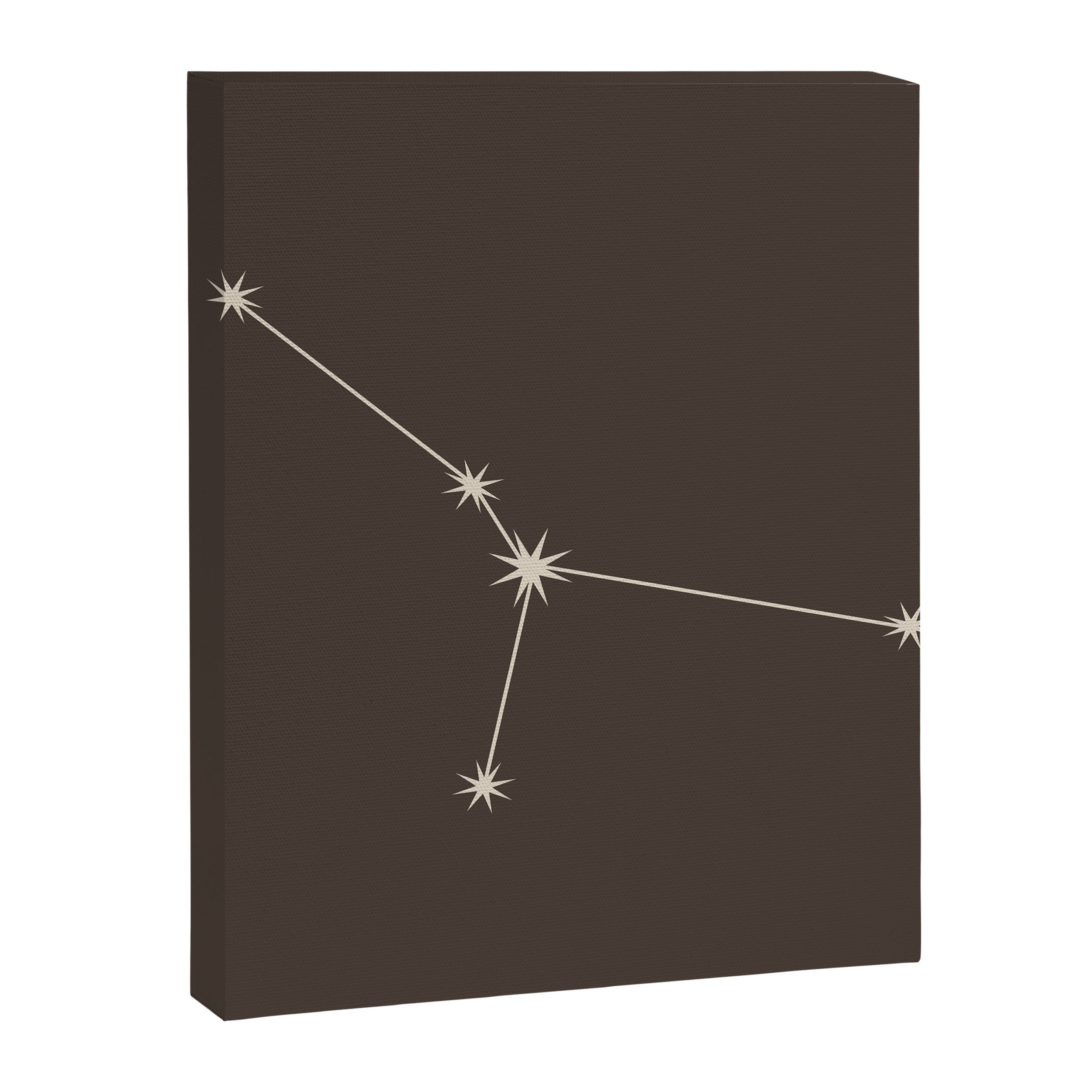 Cancer Zodiac Star Constellation Line Art Coffee Brown Canvas Print Gallery Image 8