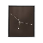 Cancer Zodiac Star Constellation Line Art Coffee Brown Framed Canvas Print Gallery Image 8