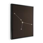 Cancer Zodiac Star Constellation Line Art Coffee Brown Framed Canvas Print Gallery Image 2
