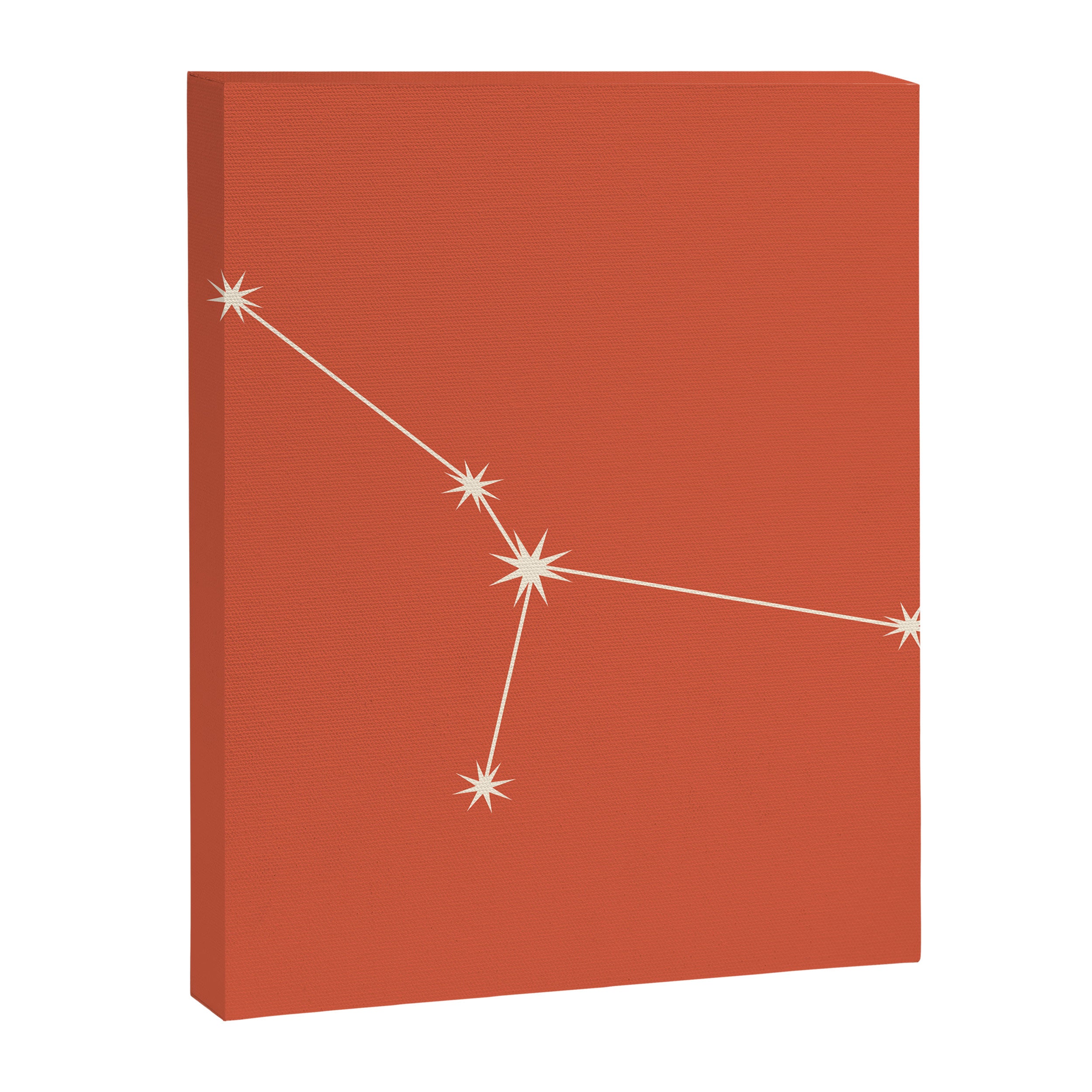 Cancer Zodiac Star Constellation Line Art Coral Red Canvas Print Gallery Image 8