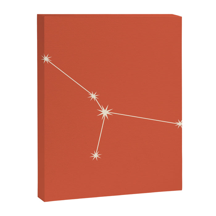 Cancer Zodiac Star Constellation Line Art Coral Red Canvas Print Gallery Image 1