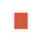 Cancer Zodiac Star Constellation Line Art Coral Red Art Print Gallery Image 1