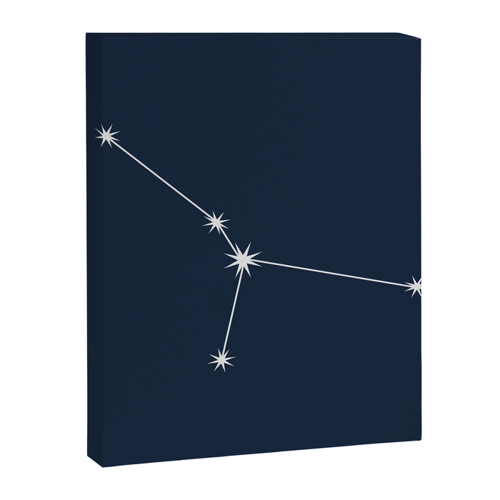 Cancer Zodiac Star Constellation Line Art Dark Blue Canvas Print Gallery Image 1