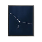 Cancer Zodiac Star Constellation Line Art Dark Blue Framed Canvas Print Gallery Image 8