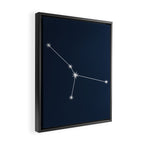 Cancer Zodiac Star Constellation Line Art Dark Blue Framed Canvas Print Gallery Image 2
