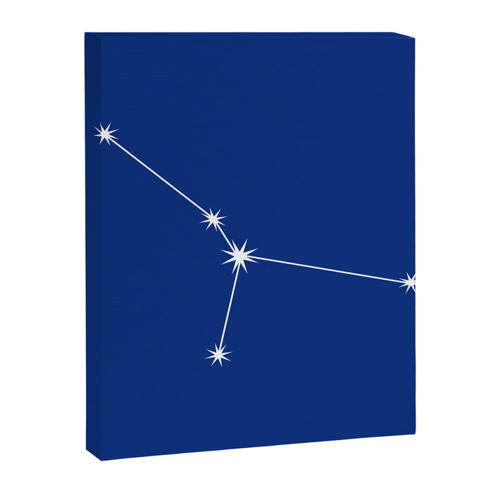 Cancer Zodiac Star Constellation Line Art Dark Blue Canvas Print Gallery Image 1