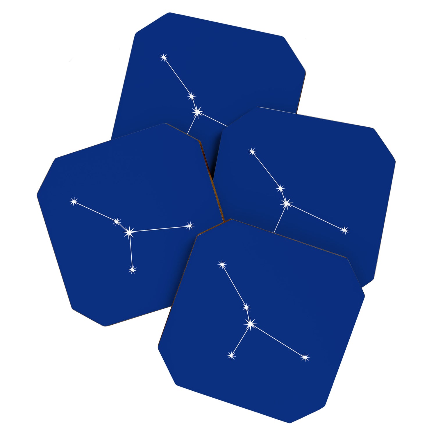 Cancer Zodiac Star Constellation Line Art Dark Blue Coaster Gallery Image 1