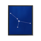 Cancer Zodiac Star Constellation Line Art Dark Blue Framed Canvas Print Gallery Image 8