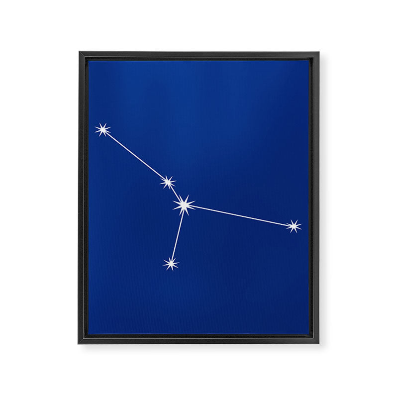 Cancer Zodiac Star Constellation Line Art Dark Blue Framed Canvas Print Gallery Image 8