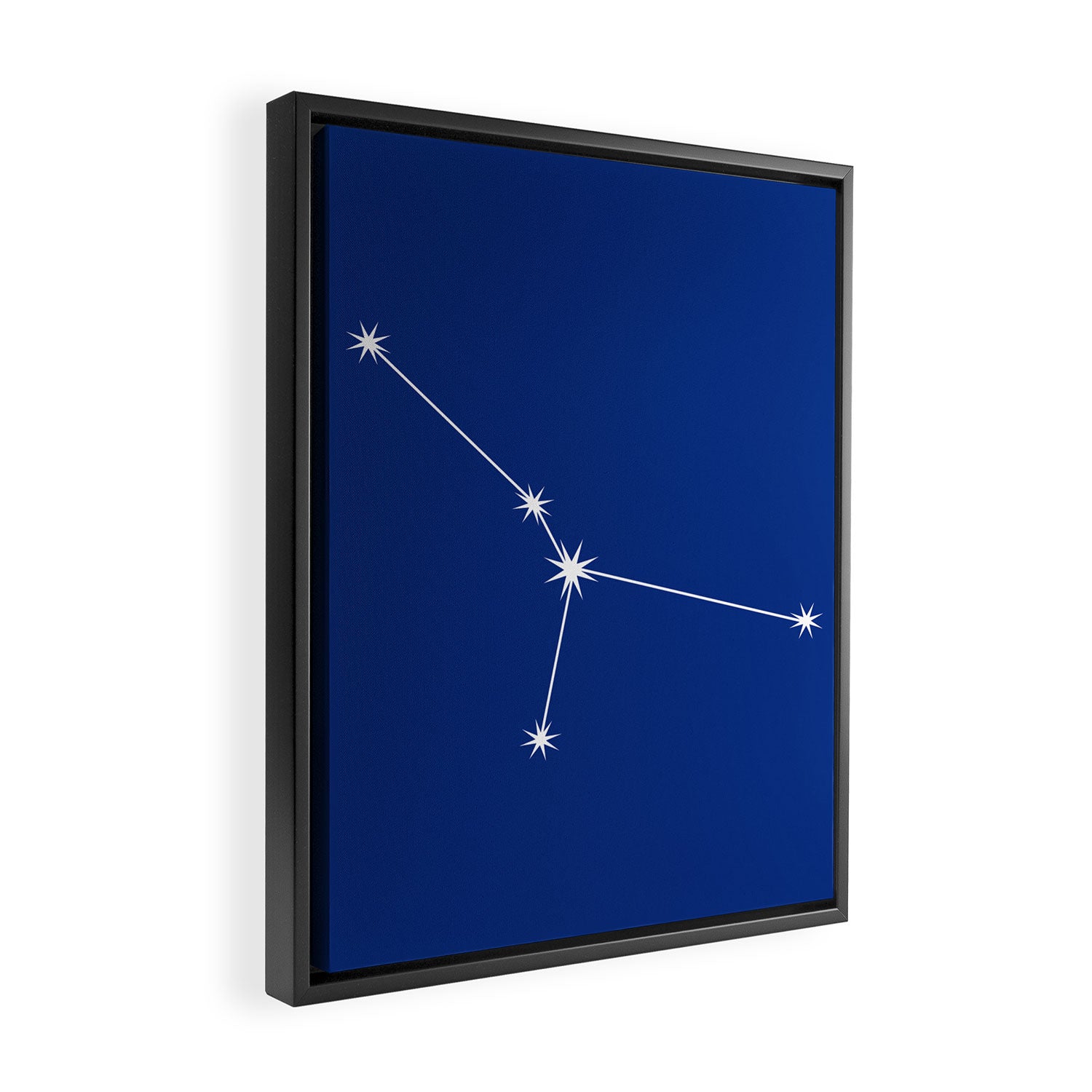Cancer Zodiac Star Constellation Line Art Dark Blue Framed Canvas Print Gallery Image 2