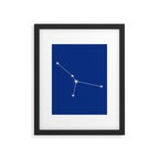 Cancer Zodiac Star Constellation Line Art Dark Blue Framed Art Print Gallery Image 6