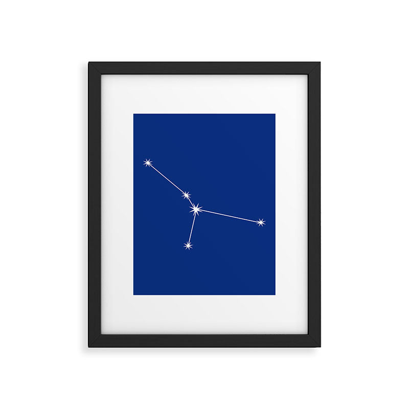 Cancer Zodiac Star Constellation Line Art Dark Blue Framed Art Print Gallery Image 6