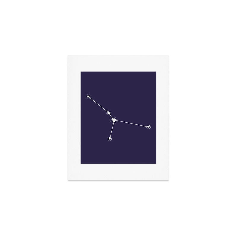 Cancer Zodiac Star Constellation Line Art Dark Purple Art Print Gallery Image 1