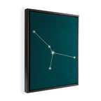 Cancer Zodiac Star Constellation Line Art Deep Teal Framed Canvas Print Gallery Image 2
