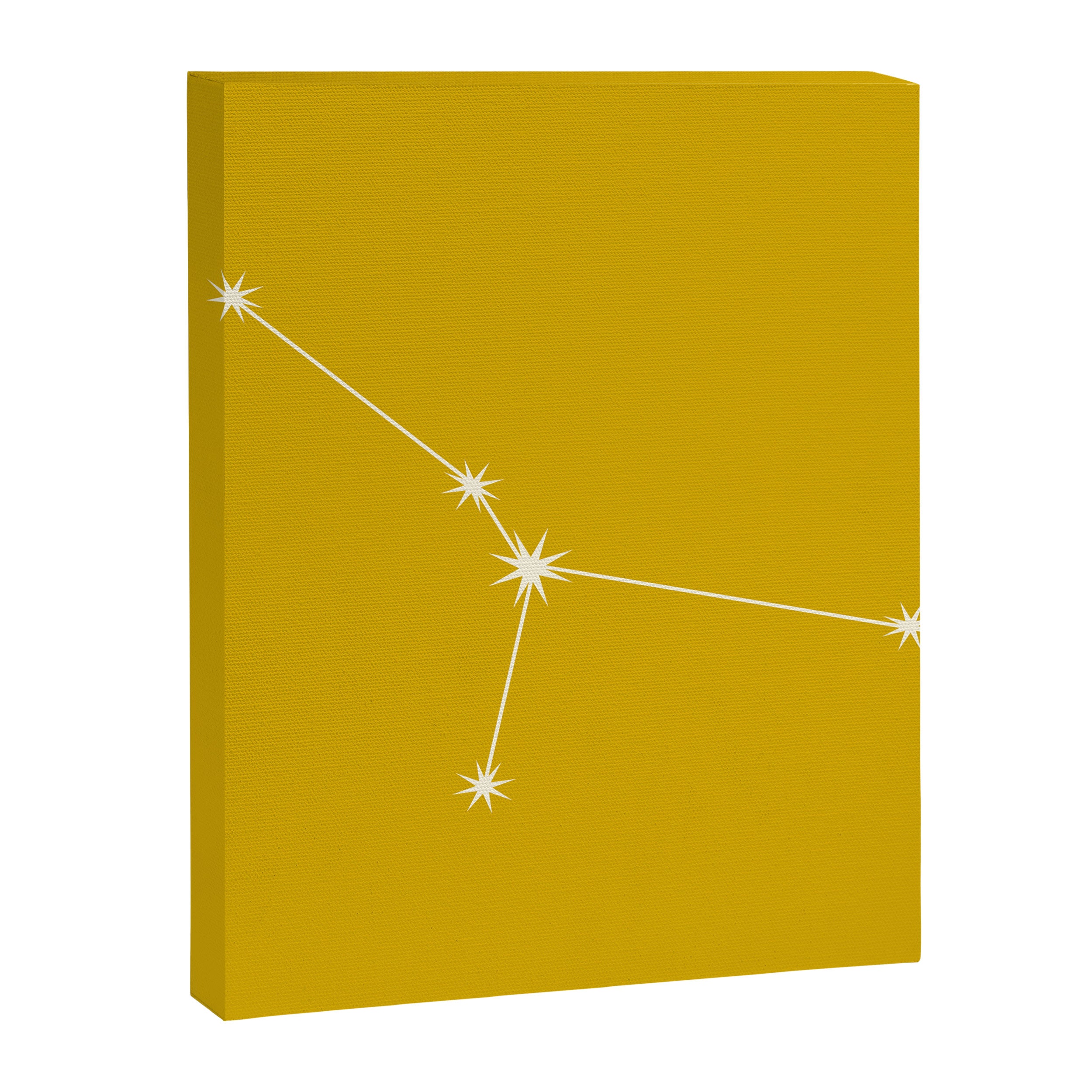 Cancer Zodiac Star Constellation Line Art Golden Yellow Canvas Print Gallery Image 8