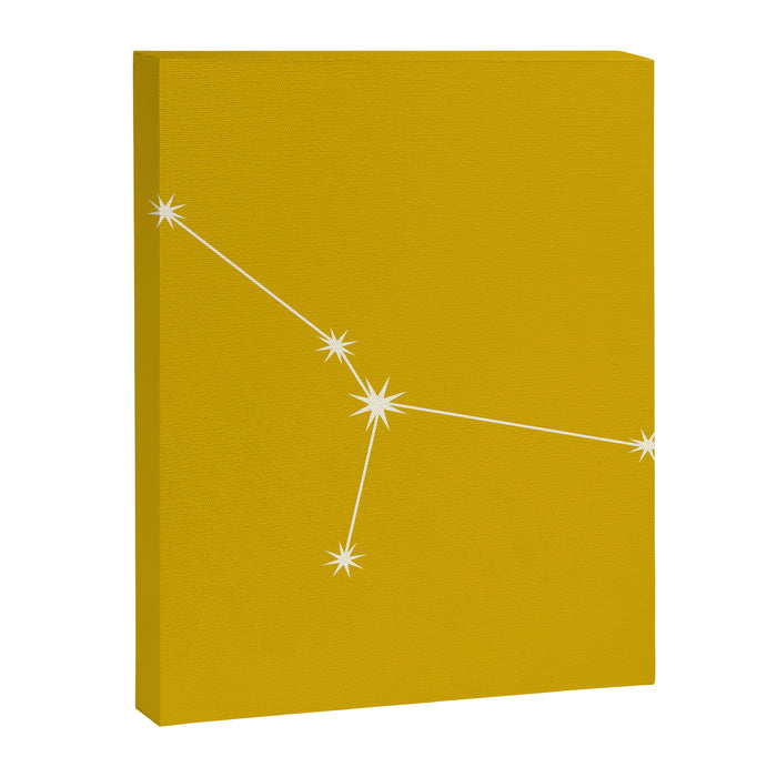 Cancer Zodiac Star Constellation Line Art Golden Yellow Canvas Print Gallery Image 1