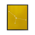 Cancer Zodiac Star Constellation Line Art Golden Yellow Framed Canvas Print Gallery Image 8