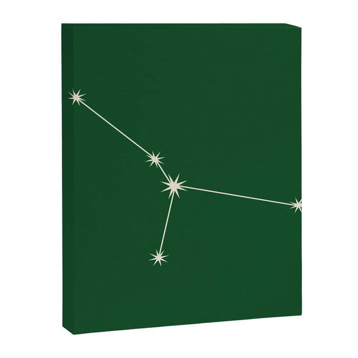 Cancer Zodiac Star Constellation Line Art Green Canvas Print Gallery Image 1
