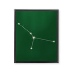Cancer Zodiac Star Constellation Line Art Green Framed Canvas Print Gallery Image 8