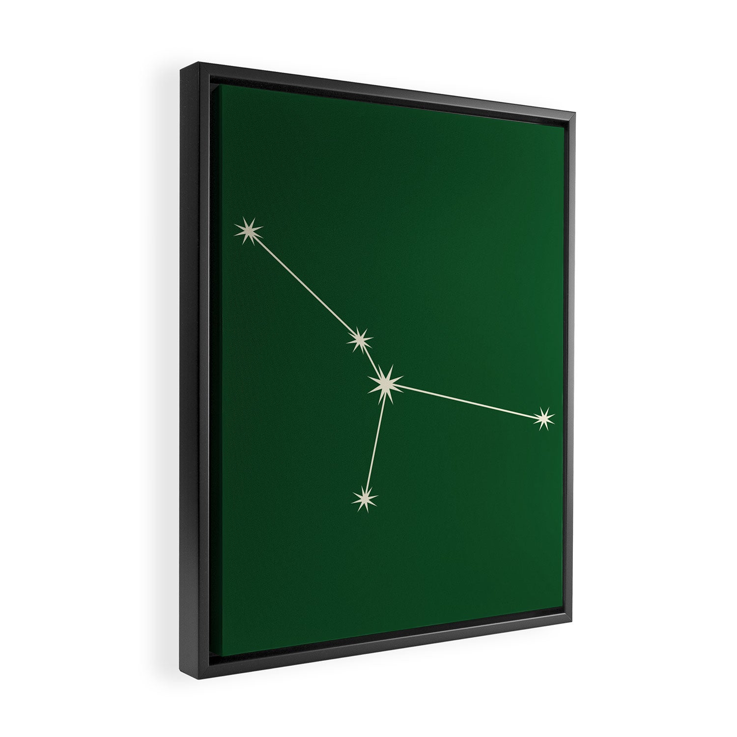 Cancer Zodiac Star Constellation Line Art Green Framed Canvas Print Gallery Image 2