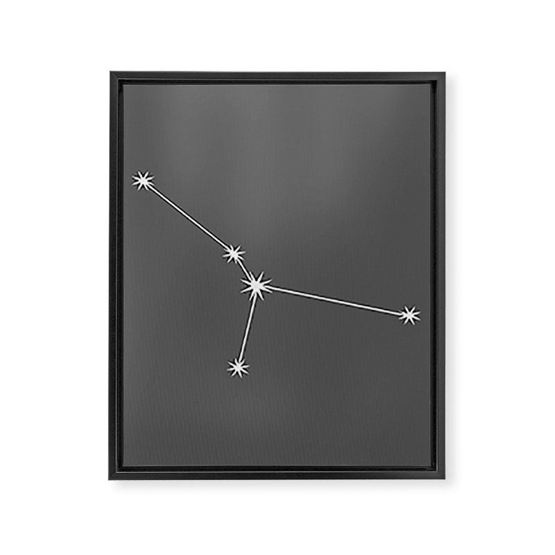 Cancer Zodiac Star Constellation Line Art Grey Framed Canvas Print Gallery Image 8