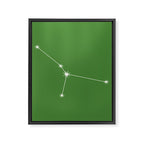Cancer Zodiac Star Constellation Line Art Kelly Green Framed Canvas Print Gallery Image 8