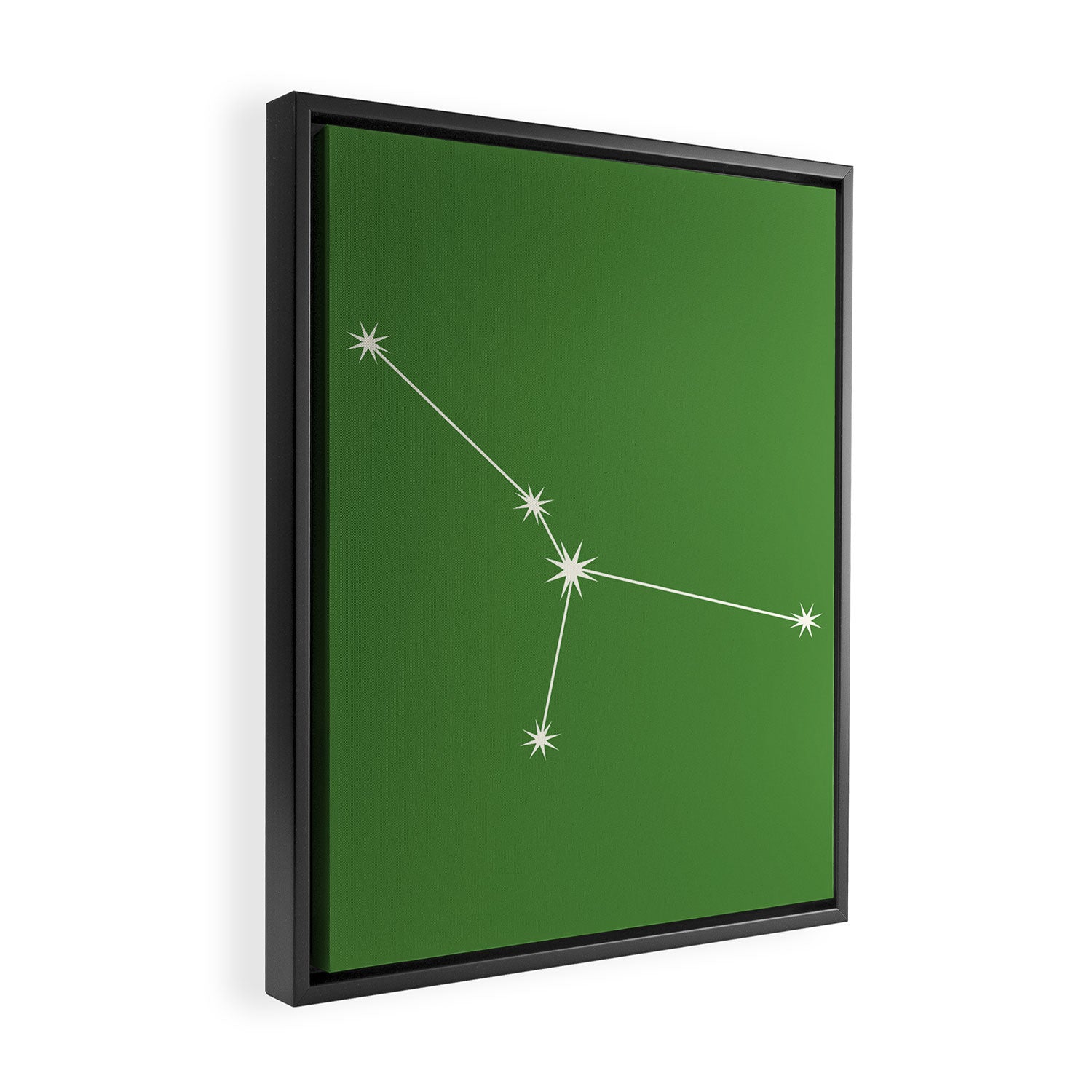 Cancer Zodiac Star Constellation Line Art Kelly Green Framed Canvas Print Gallery Image 2