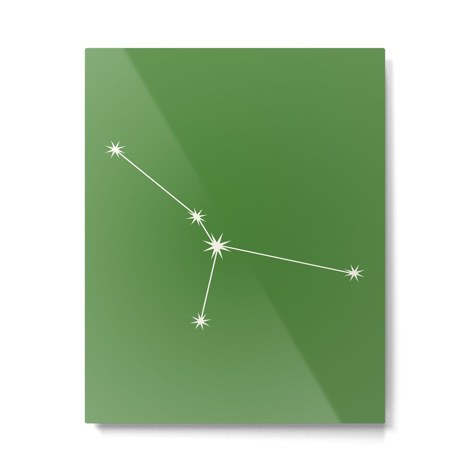 Cancer Zodiac Star Constellation Line Art Kelly Green Metal Print Gallery Image 6