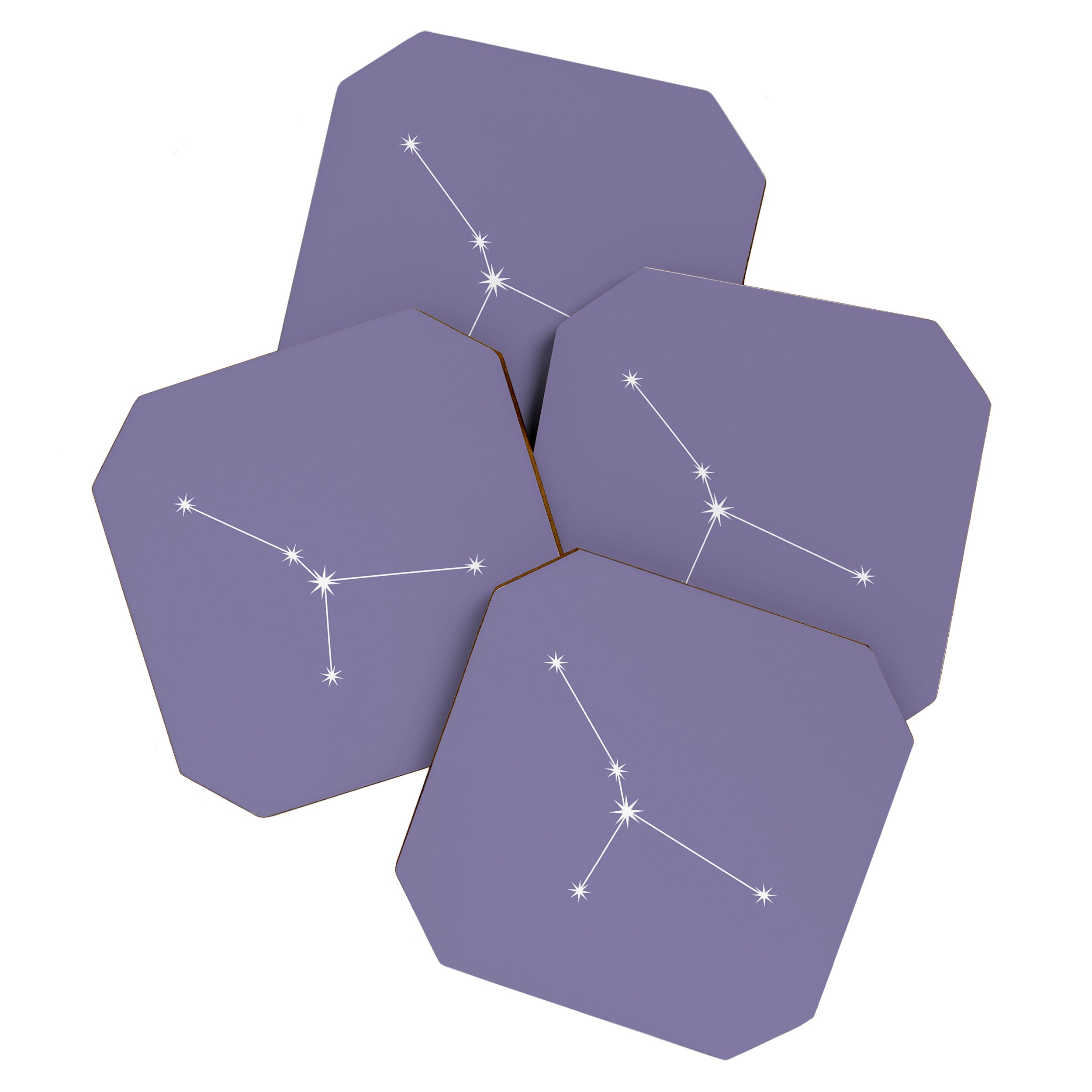 Cancer Zodiac Star Constellation Line Art Lavender Purple Coaster Gallery Image 1