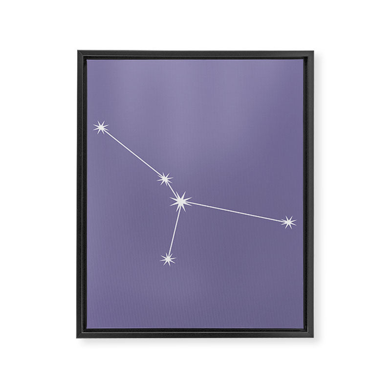 Cancer Zodiac Star Constellation Line Art Lavender Purple Framed Canvas Print Gallery Image 8