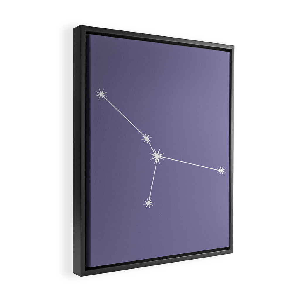 Cancer Zodiac Star Constellation Line Art Lavender Purple Framed Canvas Print Gallery Image 2