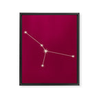 Cancer Zodiac Star Constellation Line Art Magenta Pink Framed Canvas Print Gallery Image 8