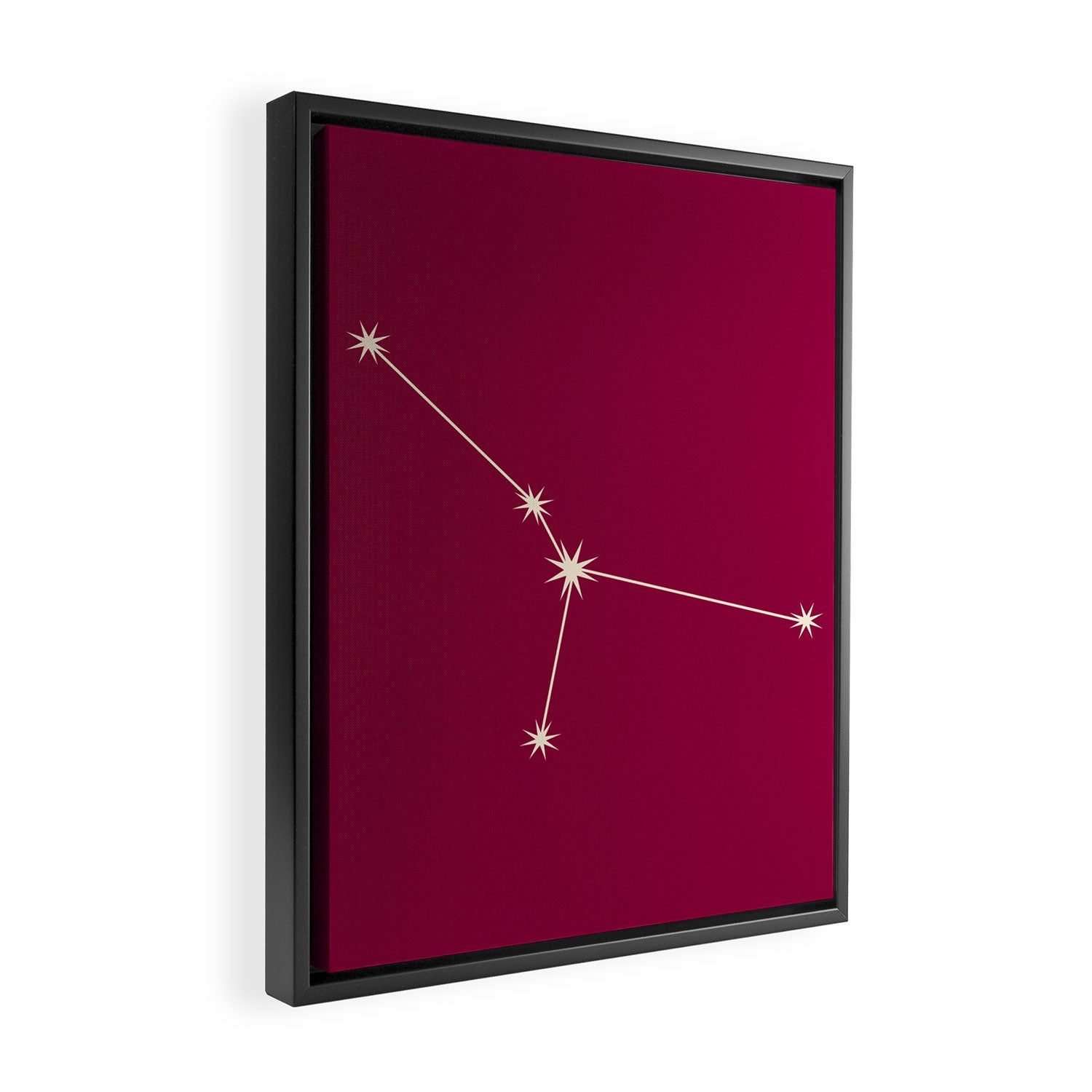 Cancer Zodiac Star Constellation Line Art Magenta Pink Framed Canvas Print Gallery Image 2
