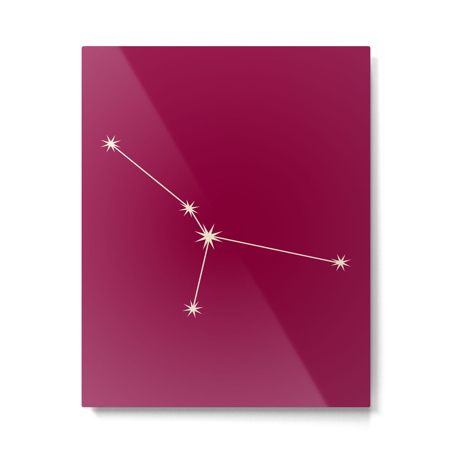 Cancer Zodiac Star Constellation Line Art Magenta Pink Metal Print Gallery Image 6