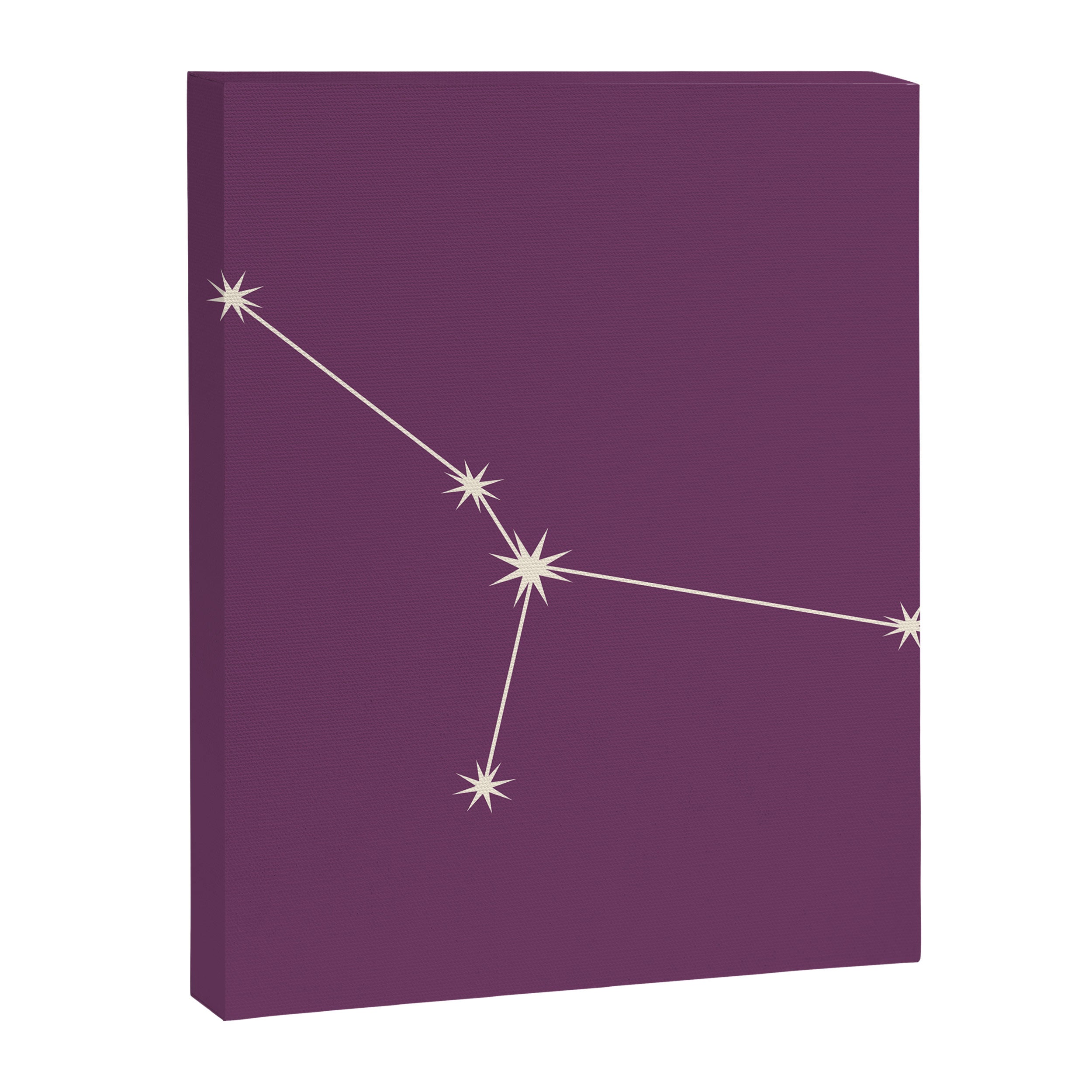 Cancer Zodiac Star Constellation Line Art Mauve Purple Canvas Print Gallery Image 8