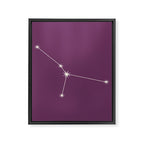 Cancer Zodiac Star Constellation Line Art Mauve Purple Framed Canvas Print Gallery Image 8