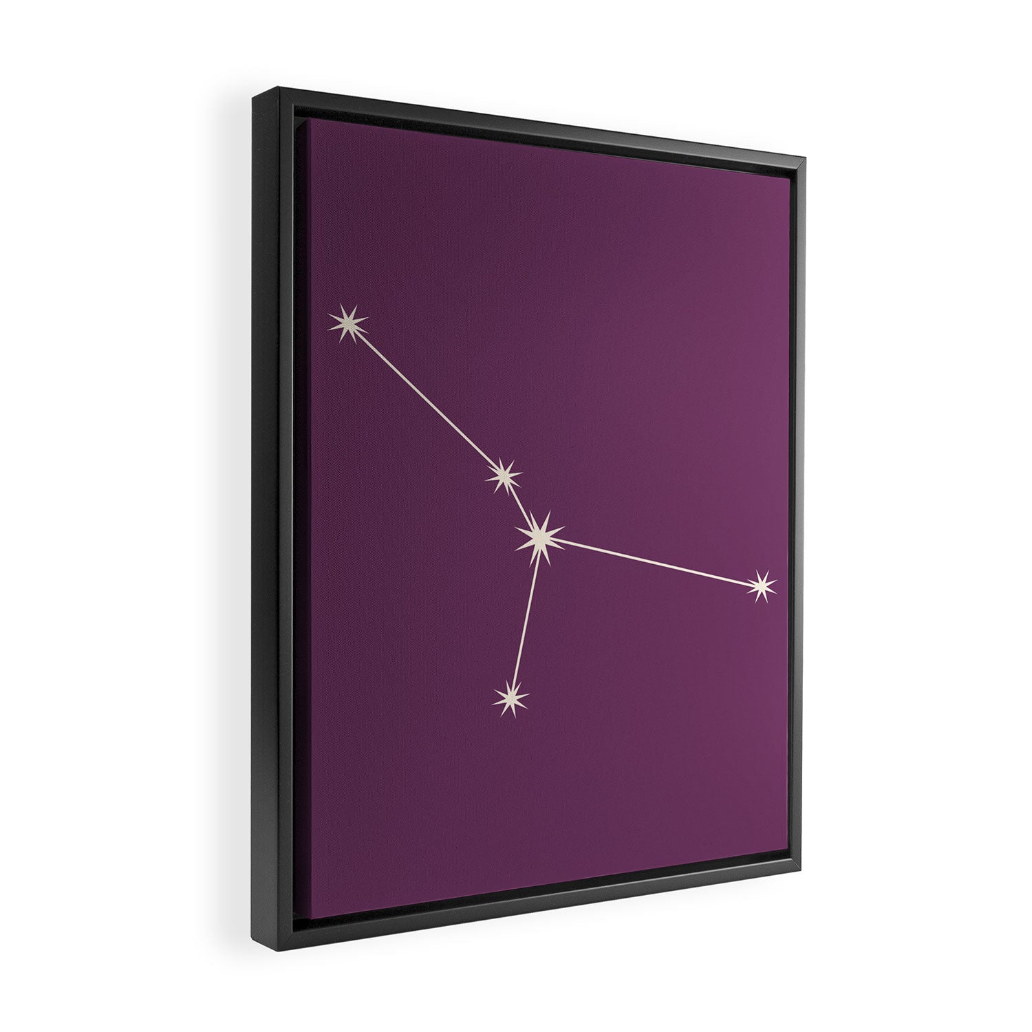 Cancer Zodiac Star Constellation Line Art Mauve Purple Framed Canvas Print Gallery Image 2