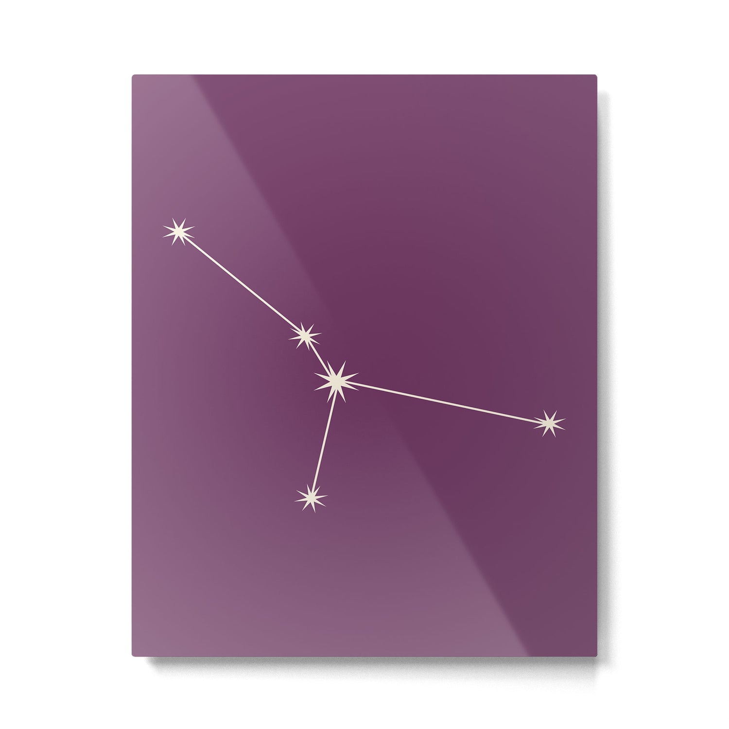Cancer Zodiac Star Constellation Line Art Mauve Purple Metal Print Gallery Image 6