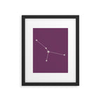 Cancer Zodiac Star Constellation Line Art Mauve Purple Framed Art Print Gallery Image 6