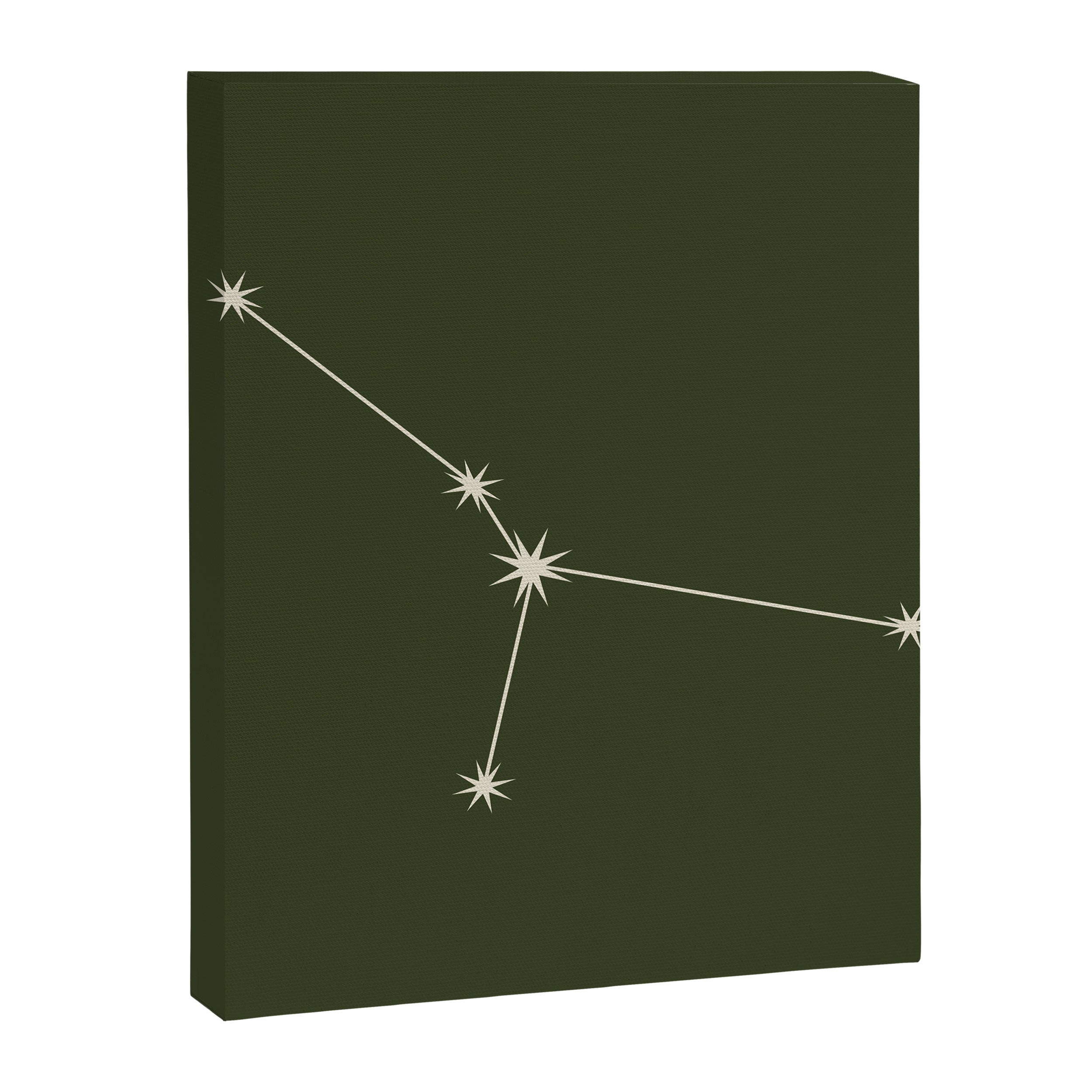 Cancer Zodiac Star Constellation Line Art Moss Green Canvas Print Gallery Image 8